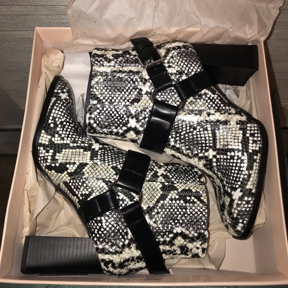 BCBGeneration Agnes Smooth Snake bootie